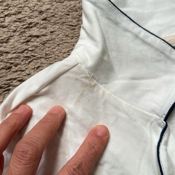 Gisele Pj Long Sleeve Pajama Top| Ivory/Navy - Picture 7 of 13